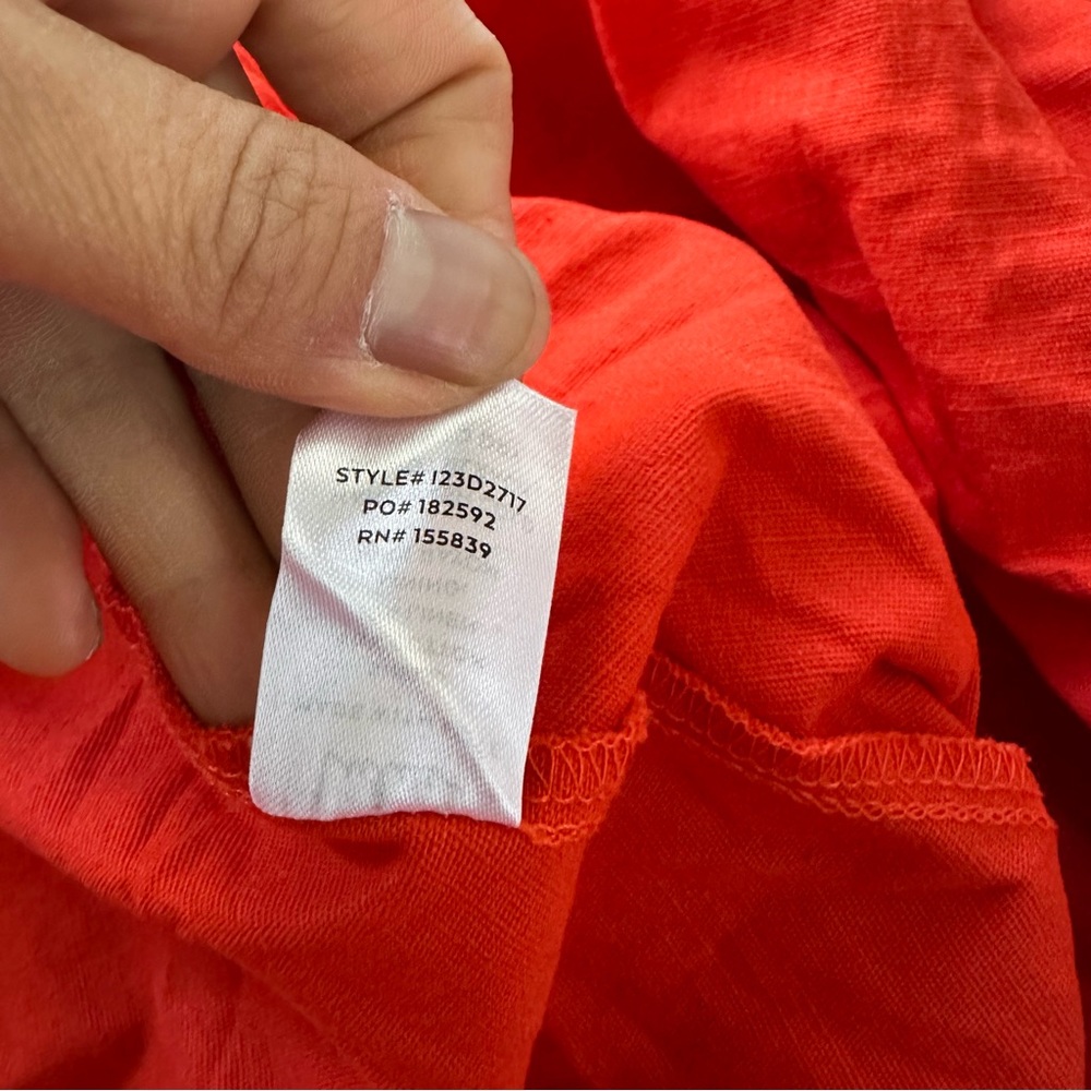 NWT Lulu's Cotton Sunny Persuasion Red Linen Cutout One-Shoulder Midi Dress XL - Picture 16 of 16